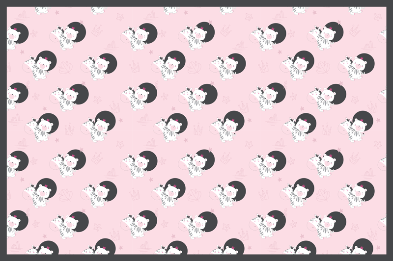 Tapete vinílico infantis gráfico brincalhão de bailarina - TenStickers