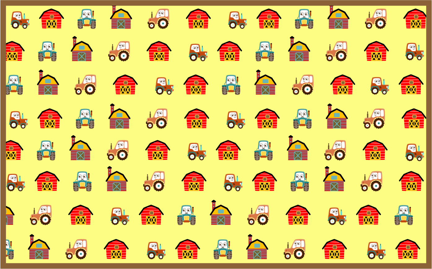 Tapete vinílico infantis diversão na fazenda - TenStickers