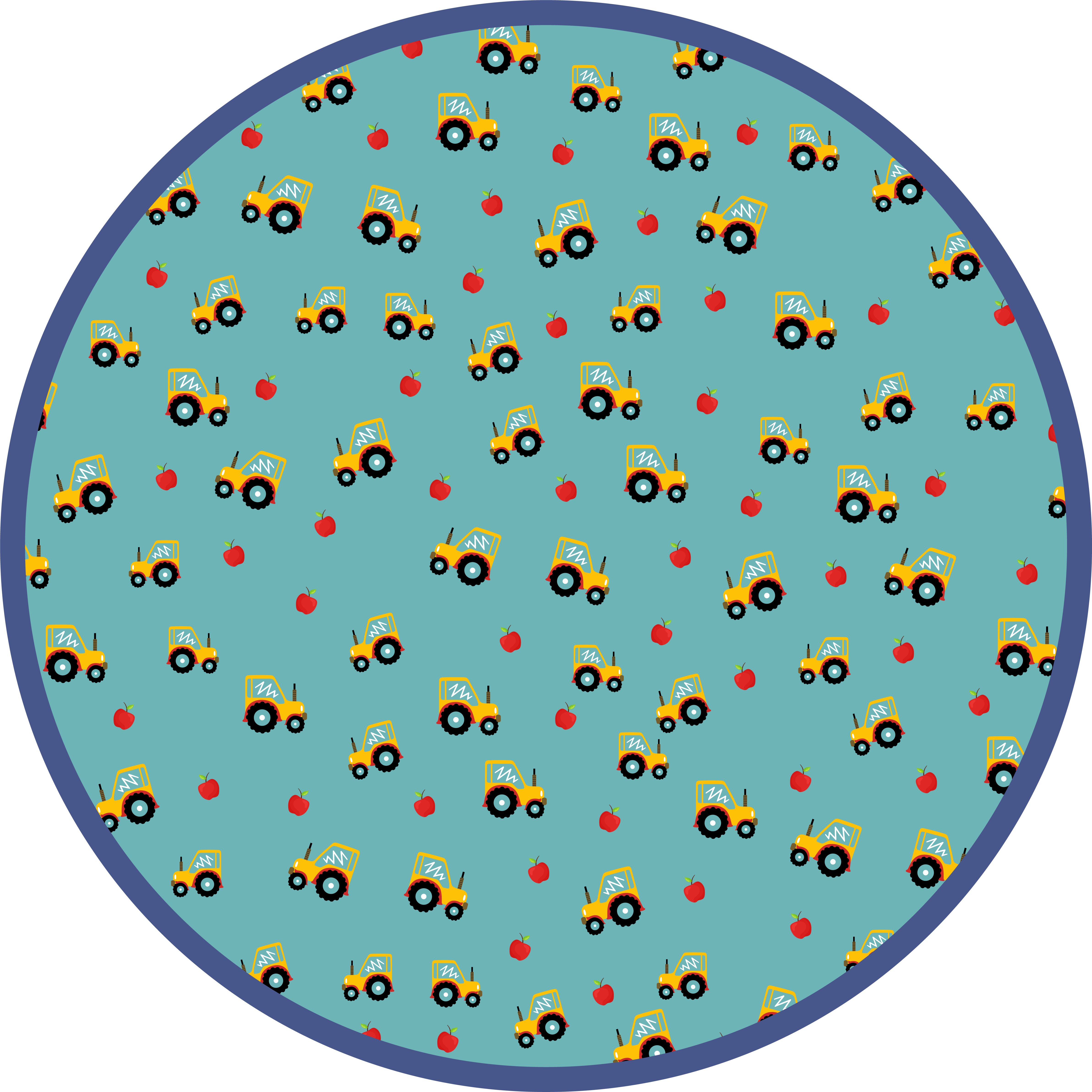 Tapete vinílico infantis motivo divertido de trator - TenStickers