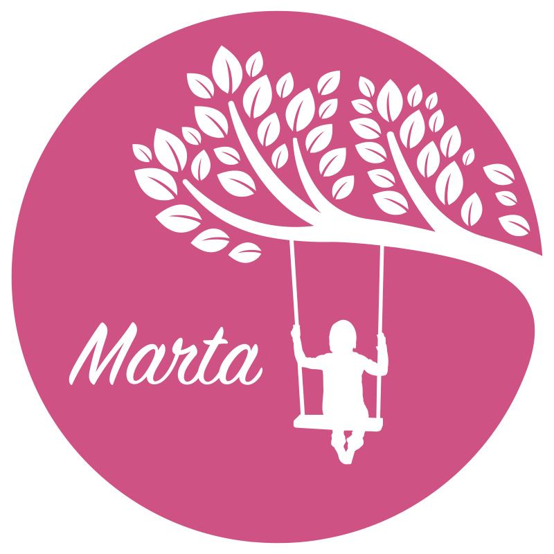 Garota no balanço de fundo rosa infantil tapete de vinil - TenStickers