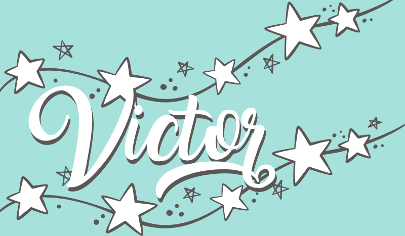 Tapete vinílico com nome poeira estelar personalizável - TenStickers