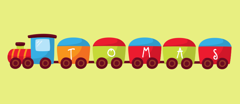 Tapete vinílico com nome trem personalizado - TenStickers