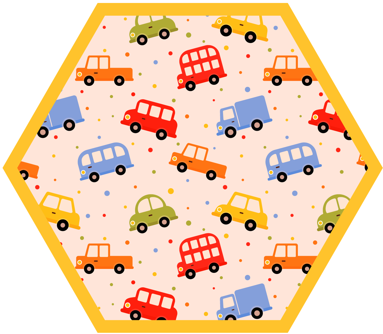 Tapete em vinil infantil transporte lúdico - TenStickers