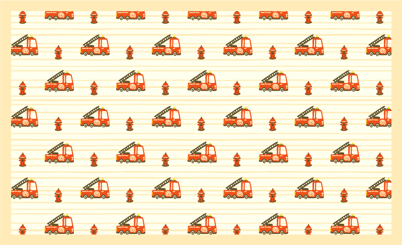 Caminhão de bombeiros e tapete de vinil infantil - TenStickers