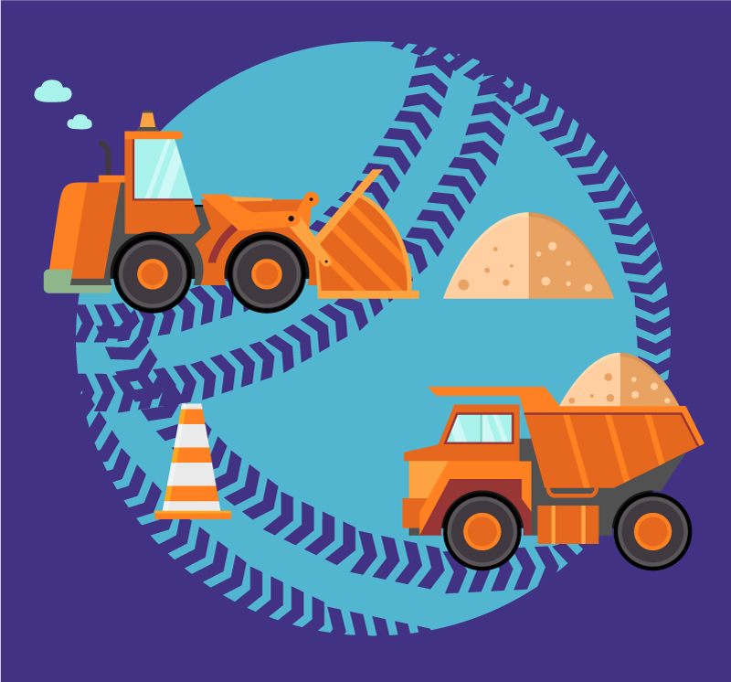 Tapete vinílico infantis zona de jogo de construção - TenStickers