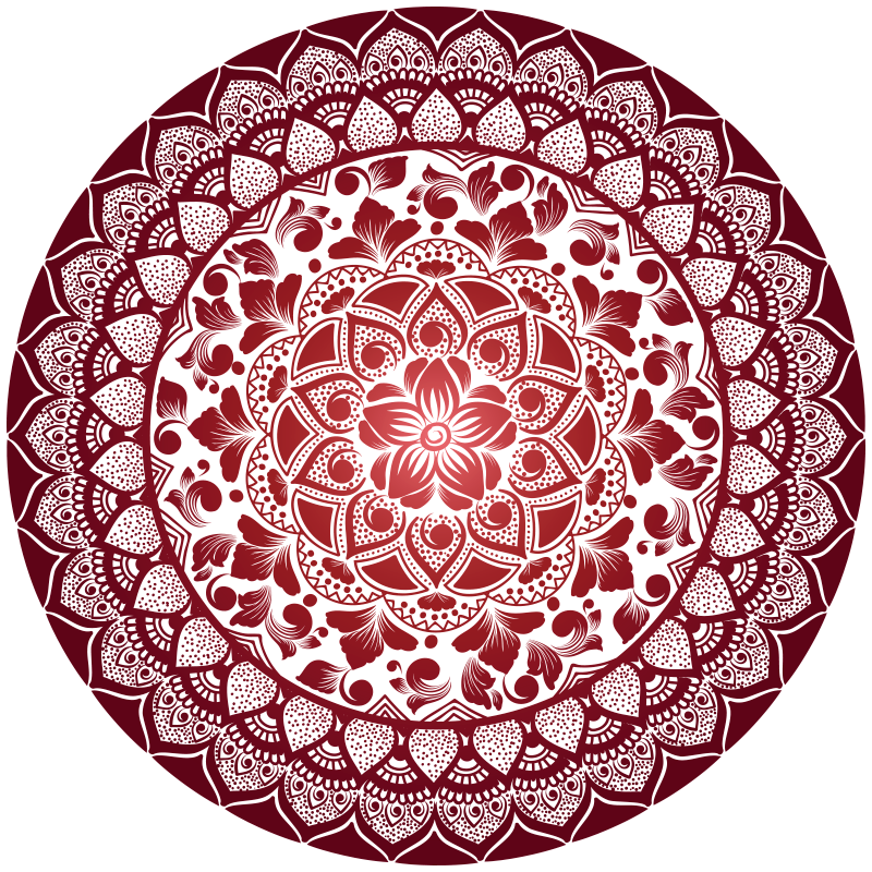 Tapete circular mandala de vinil de renda oriental - TenStickers