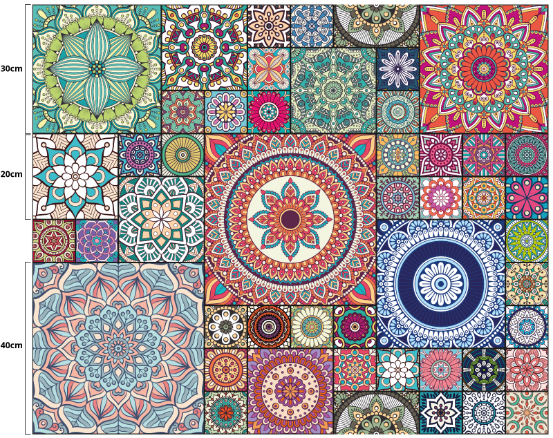 Tapete vinílico de mandala padrões de mandala - TenStickers