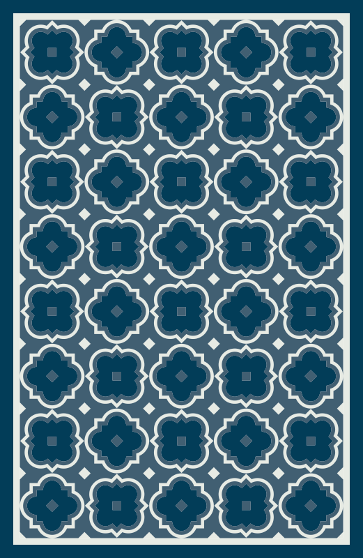 Azulejos de piso de mosaico com padrão de mosaico azul - TenStickers