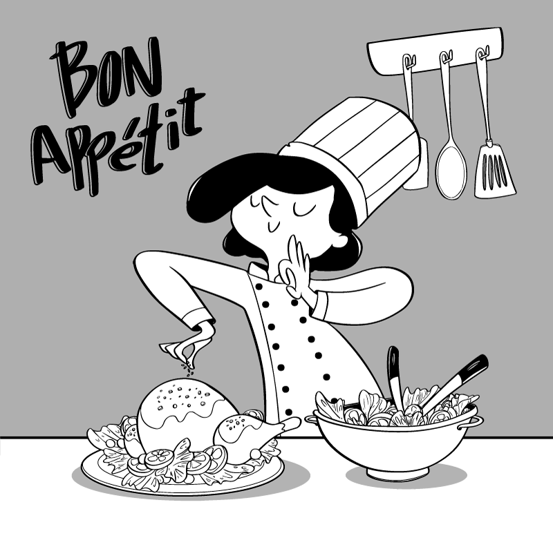 Tapete vinílico cozinha ilustração de chef cartoon - TenStickers