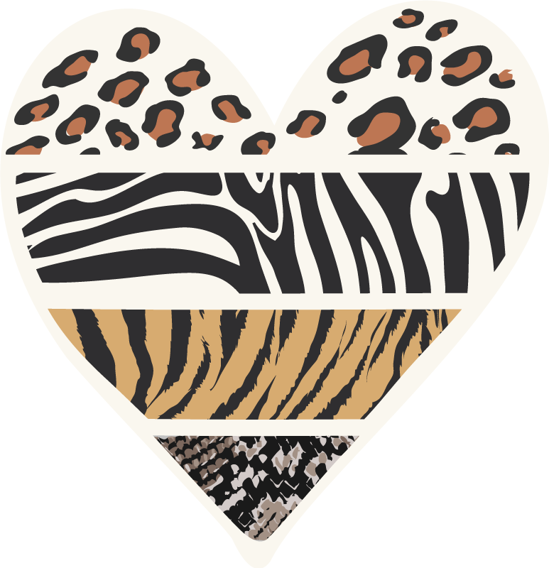 Tapete de vinil animal print com coração animal print - TenStickers