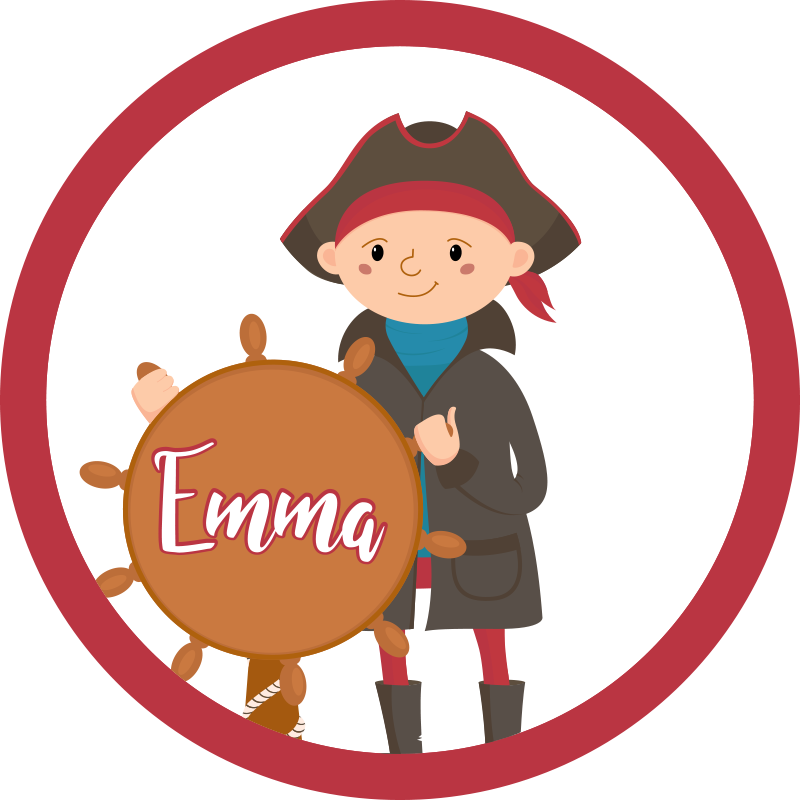 Tapete vinílico com nome pirata personalizável - TenStickers