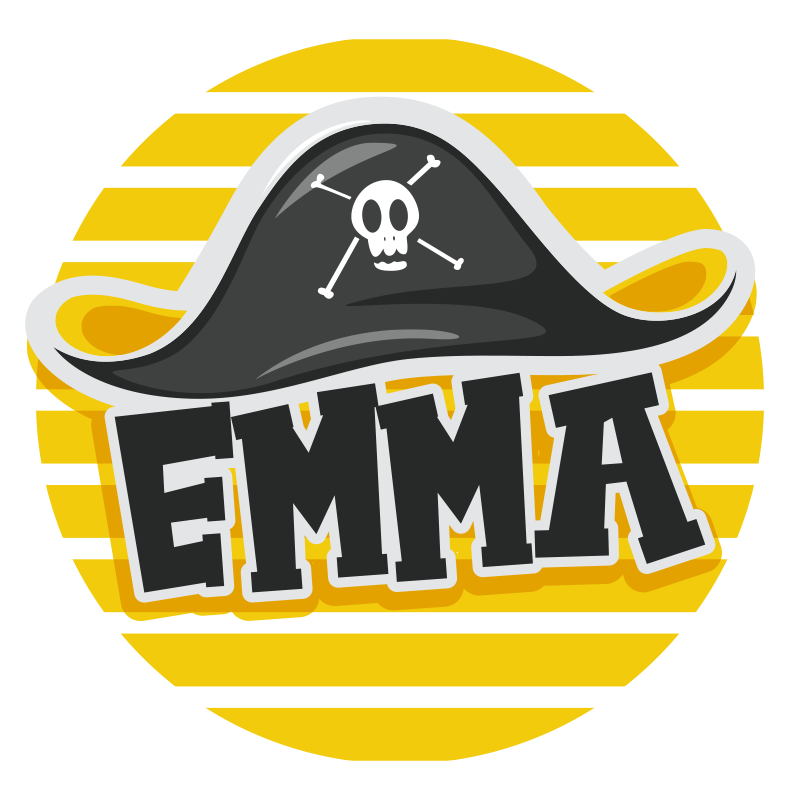 Tapete vinílico com nome tema pirata - TenStickers