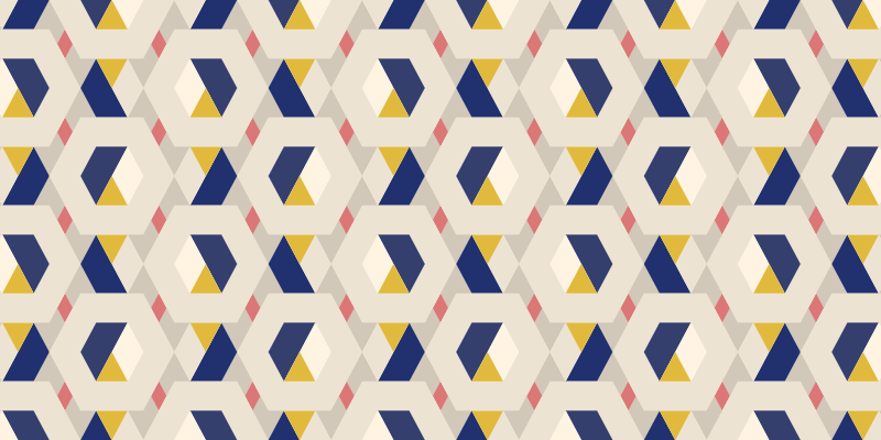 Tapete vinílico moderno motivo geométrico hexagonal - TenStickers