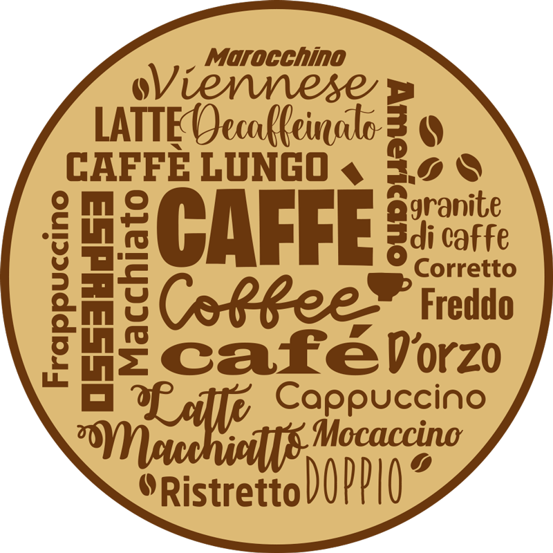 Tapete vinílico frases e textos peça central de café - TenStickers