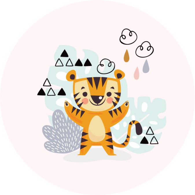 Tapete vinílico para bebés tigre alegre - TenStickers