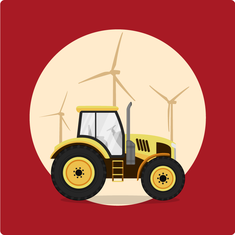 Tapete vinílico infantis círculo de jogo de trator - TenStickers