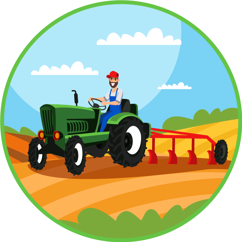 Tapete vinílico infantis cena de trator agrícola - TenStickers