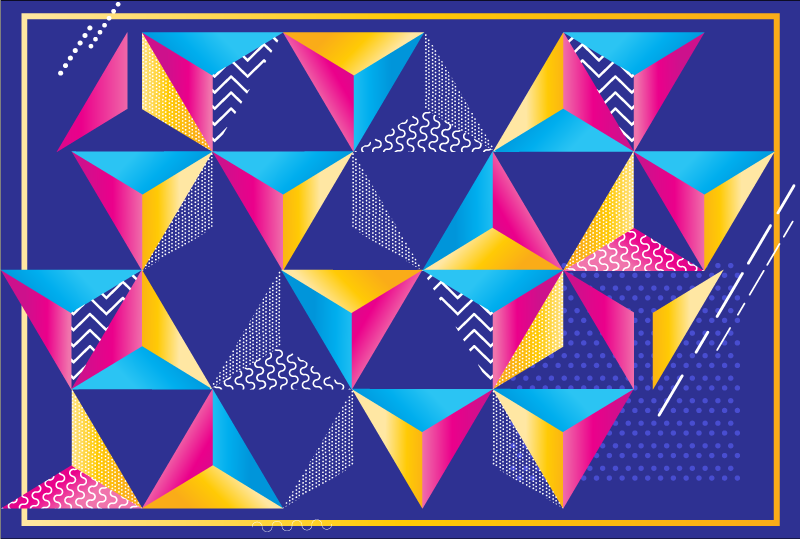 Triângulos com diferentes texturas tapete geométrico - TenStickers