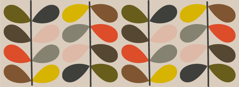 Tapete moderno com padrão orla kiely - TenStickers