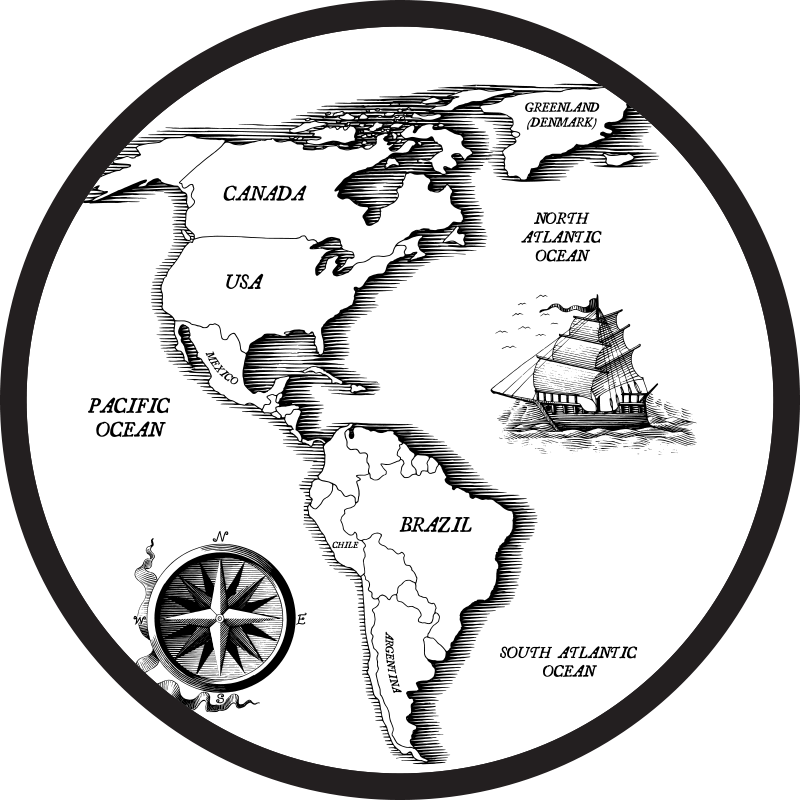 Tapete vinílico de mapa mundial elegância cartográfica - TenStickers