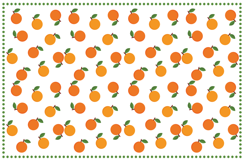 Tapete vinílico cozinha padrão cítrico laranja - TenStickers
