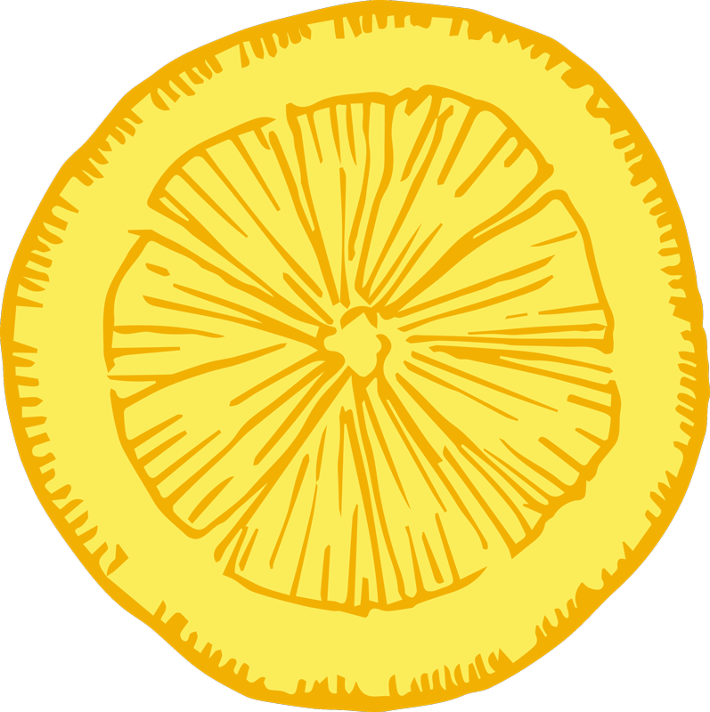 Tapete vinílico cozinha fatia de cítrico amarelo - TenStickers