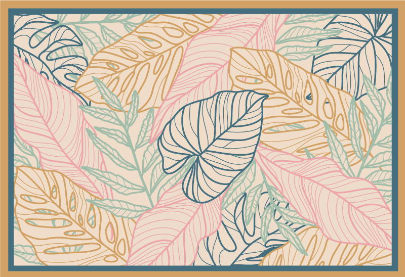 Tapete vinílico natureza padrões tropicais frondosos - TenStickers