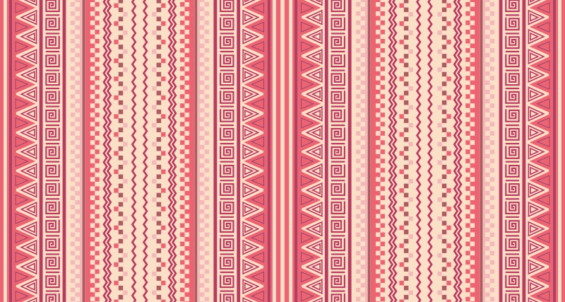 Tapete vinílico etnicas kilim listrado rosa - TenStickers