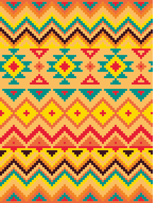 Tapete tribal riscas laranja - TenStickers