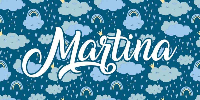 Tapete em vinil infantil nuvens azuis com nome - TenStickers