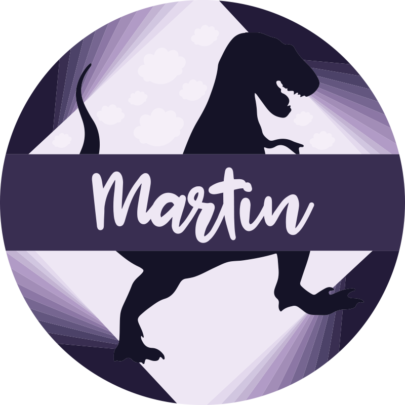 Tapete em vinil infantil velociraptor com nome - TenStickers