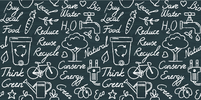 Tapete vinílico cozinha mensagens ecológicas - TenStickers