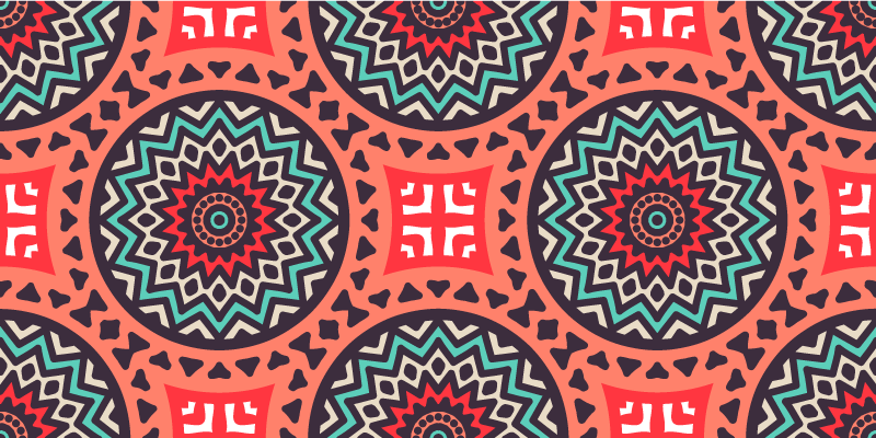 Ornamentos folclóricos mexicanos tapete de vinil de cozinha - TenStickers