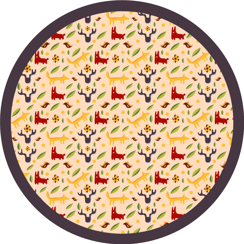 Tapete em vinil infantil animais coloridos da floresta - TenStickers