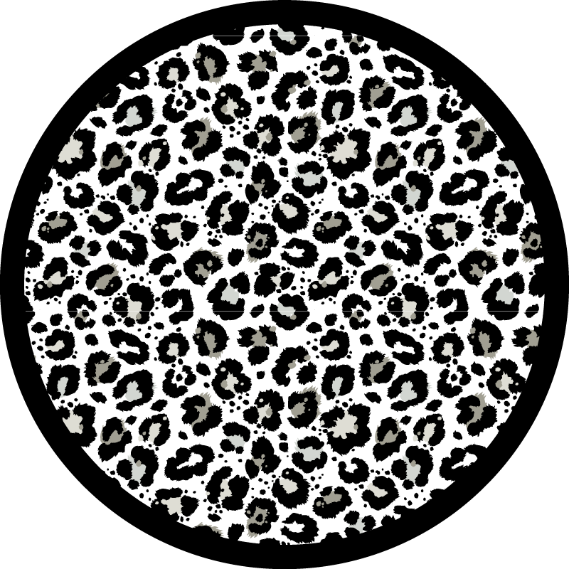 Tapete vinílico estampa de animal redondo de leopardo - TenStickers