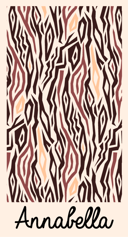 Tapete vinílico com nome padrão animal estilizado - TenStickers