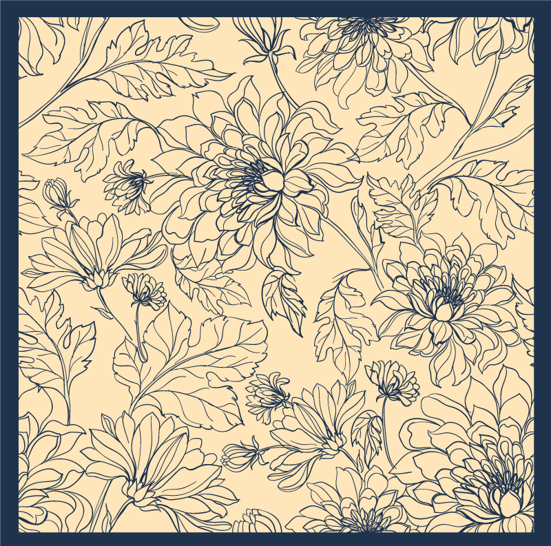 Tapete floral de padrão diferente de peônia - TenStickers