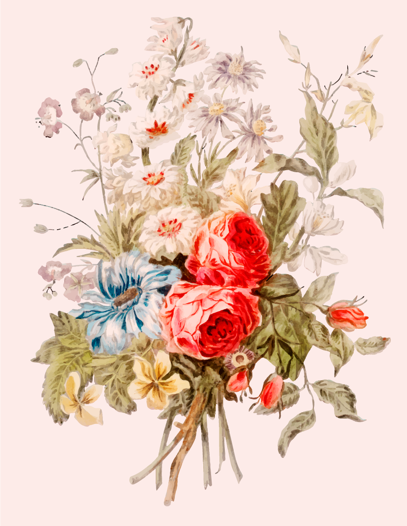 Tapete vinílico flores e plantas arranjo floral requintado - TenStickers