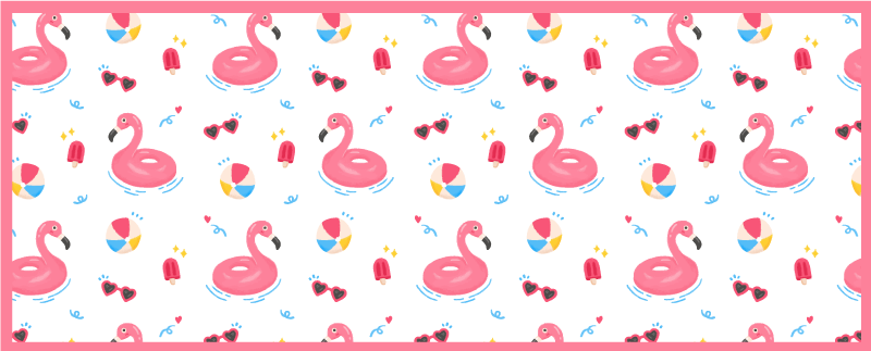 Tapete vinílico cozinha design de verão flamingo - TenStickers