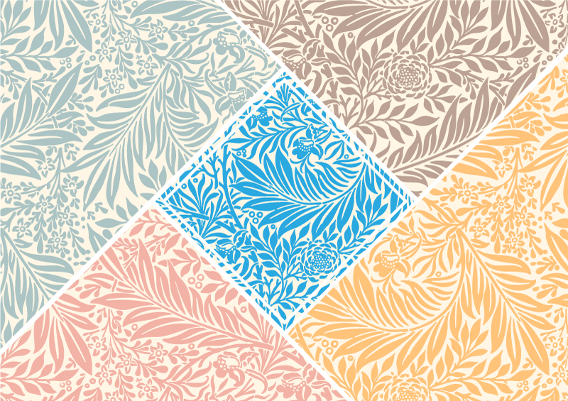 Tapete vinílico cozinha design de patchwork floral - TenStickers