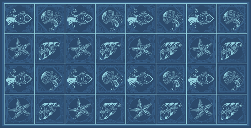 Tapete vinílico casa de banho design de vida marinha - TenStickers