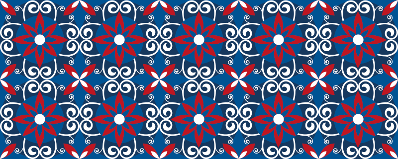 Tapete de ladrilho flor de lis beija - TenStickers