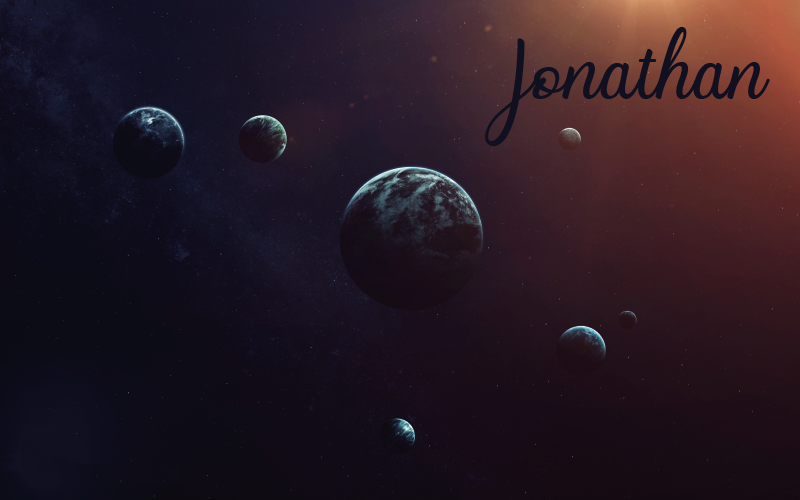 Tapete vinílico juvenil design celestial com nome - TenStickers