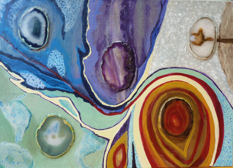 Tapete de vinil mármore redemoinhos coloridos - TenStickers