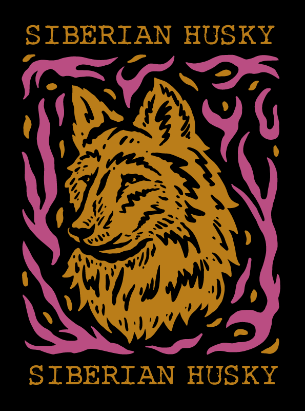 Tapete vinílico de animais retrato de husky siberiano - TenStickers