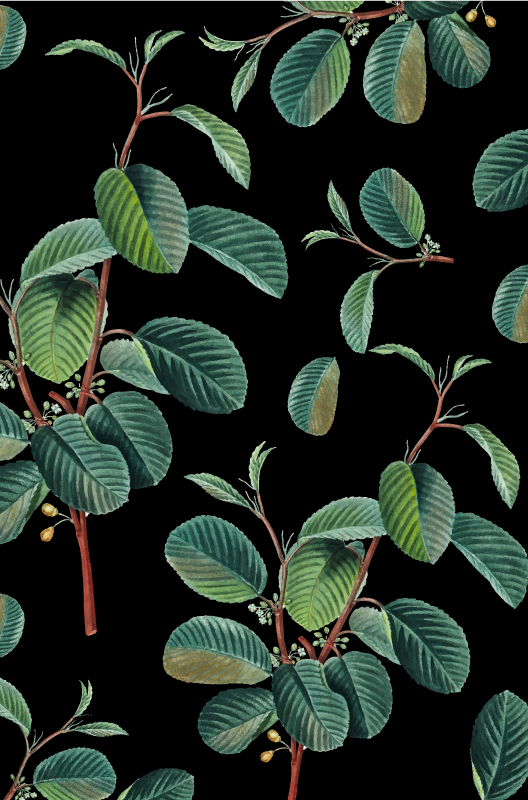 Tapete de vinil natural de ramos verdes - TenStickers