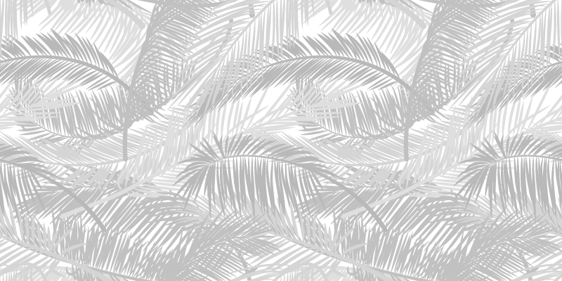 Tapete de vinil tropical cinza com folhas naturais - TenStickers