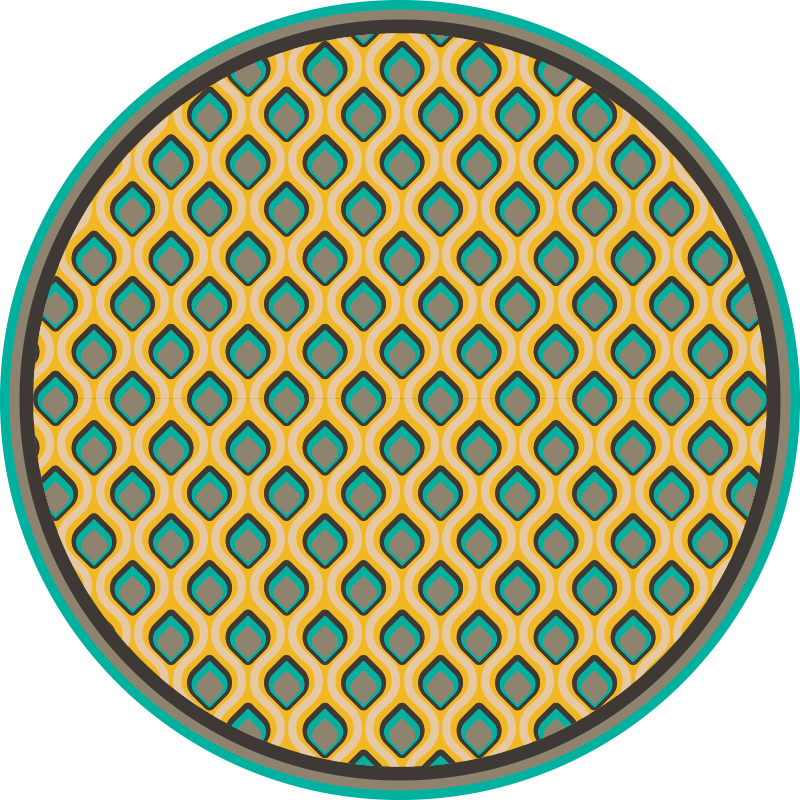 Tapete vinílico cozinha padrão mod de meados do século - TenStickers