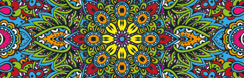 Ladrilhos de mosaico de mosaico de mandala multicolor - TenStickers