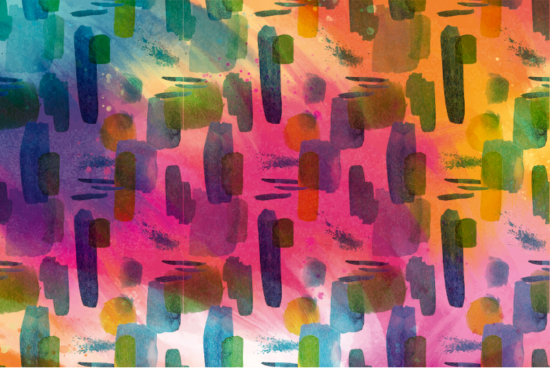 Tapete vinílico sala de estar segmentos de cores artísticas - TenStickers